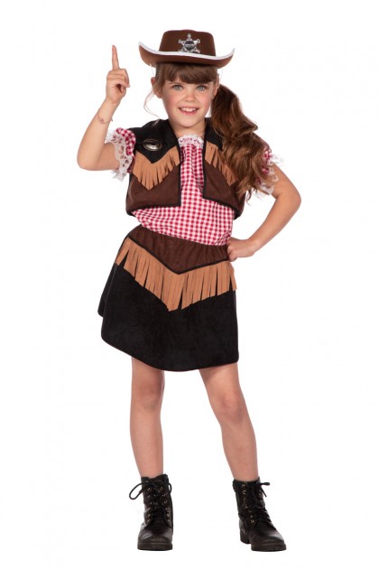 Cowboy outfit meisje bruin/zwart