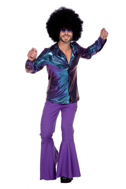 Shirt disco paars/blauw (V)