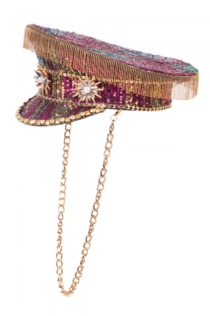 Pet Burning Man pink flower (met ketting/franje)
